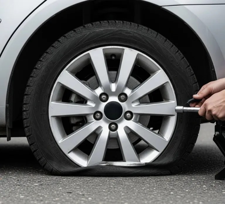 Mobile flat tyre repair in Dubai by Battery Zone UAE