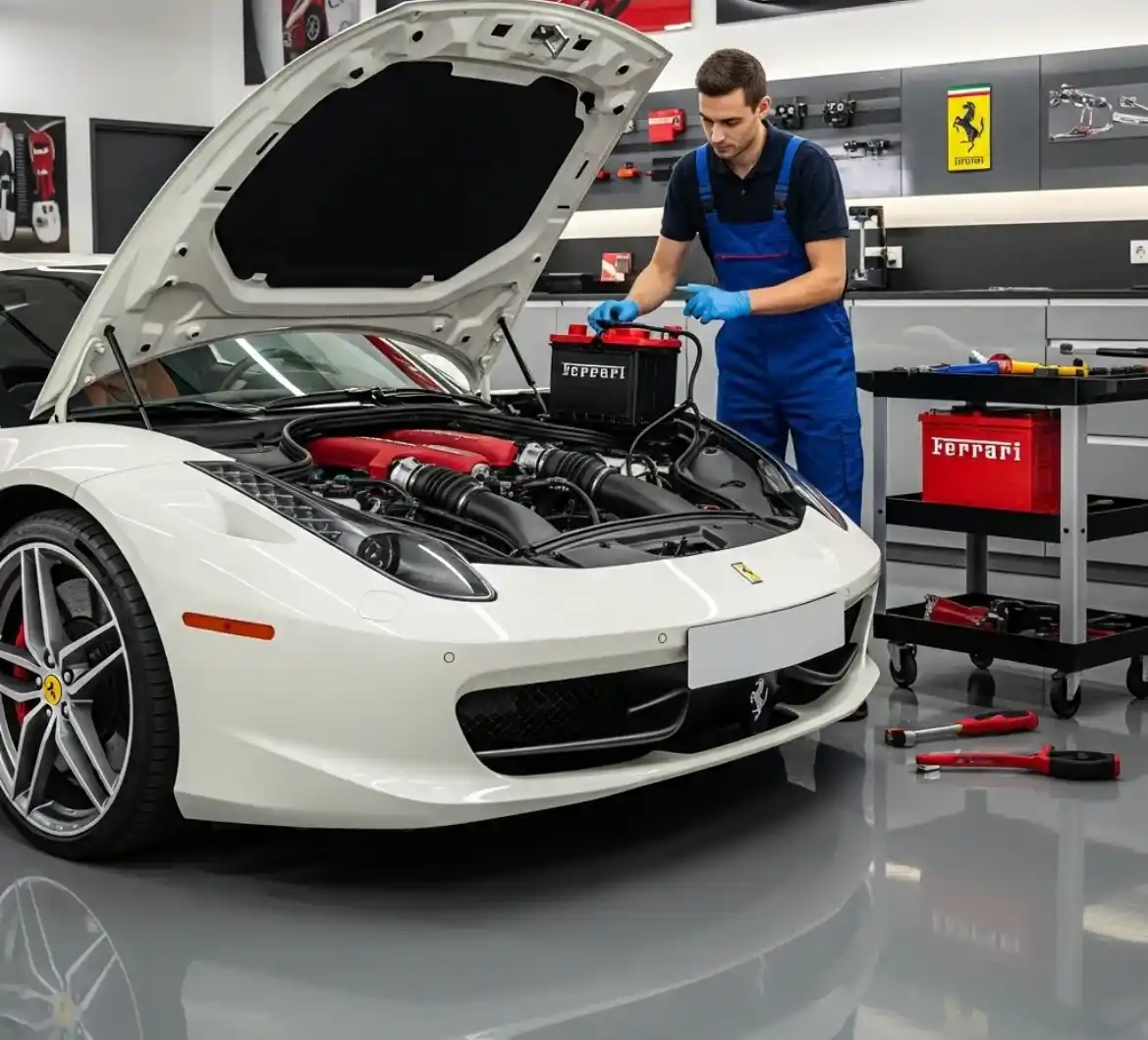Ferrari Battery Replacement 4 Battery Zone UAE for Ferrari Battery Support in Dubai