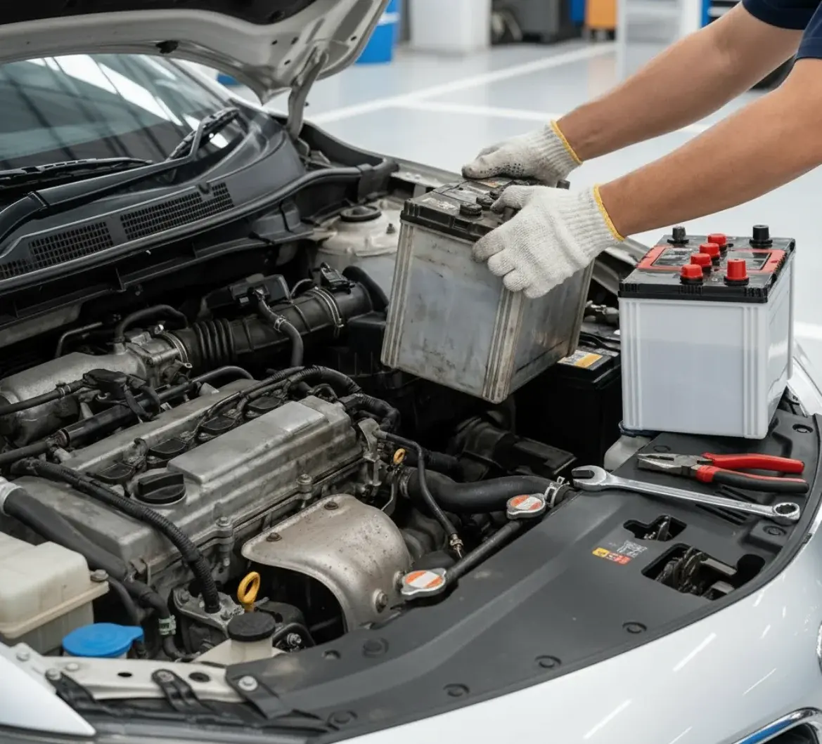 Car Battery Replacement Services in Al Warqaa